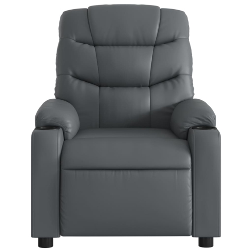 Fauteuil de massage inclinable électrique en similicuir gris vidaXL