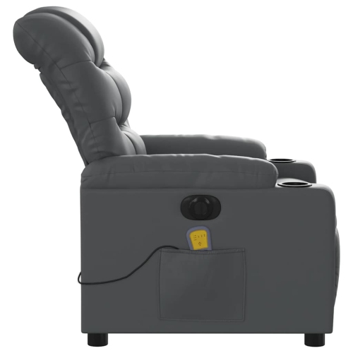 Fauteuil de massage inclinable électrique en similicuir gris vidaXL