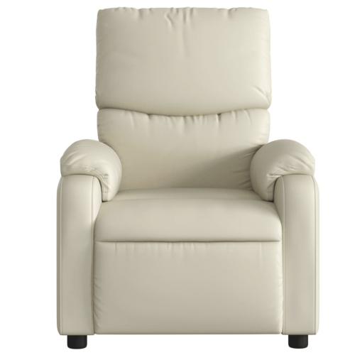 Fauteuil de massage inclinable en similicuir crème de vidaXL