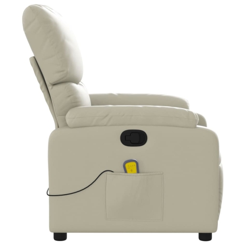 Fauteuil de massage inclinable en similicuir crème de vidaXL