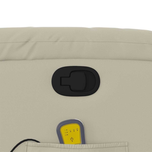 Fauteuil de massage inclinable en similicuir crème de vidaXL
