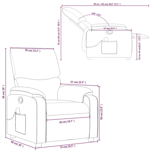Fauteuil de massage inclinable en similicuir crème de vidaXL