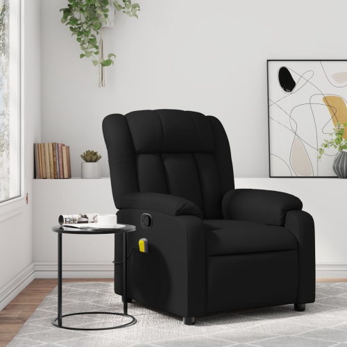 Fauteuil de massage inclinable en similicuir noir vidaXL