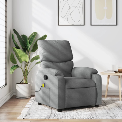 Fauteuil de massage inclinable en tissu gris pâle de vidaXL