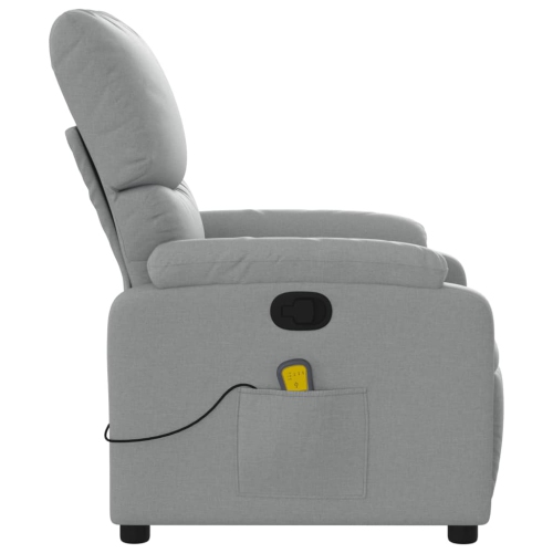 Fauteuil de massage inclinable en tissu gris pâle de vidaXL