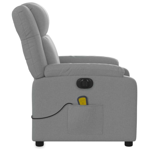 Fauteuil de massage inclinable électrique en tissu gris pâle de vidaXL