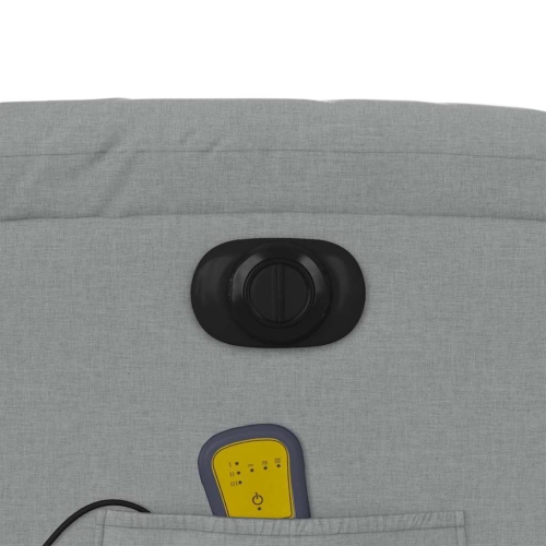 Fauteuil de massage inclinable électrique en tissu gris pâle de vidaXL