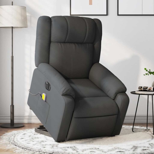 Fauteuil de massage inclinable électrique en tissu gris foncé de vidaXL