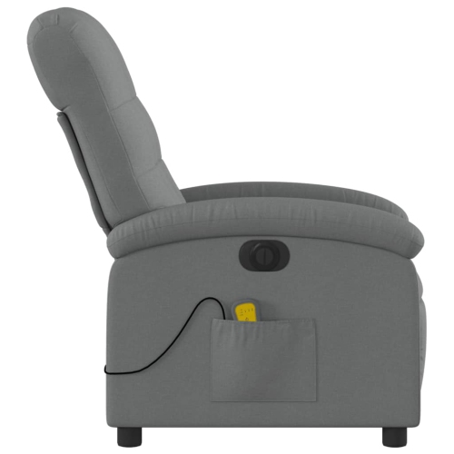 Fauteuil de massage inclinable électrique en tissu gris foncé vidaXL