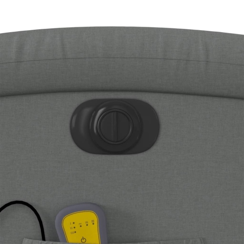 Fauteuil de massage inclinable électrique en tissu gris foncé vidaXL