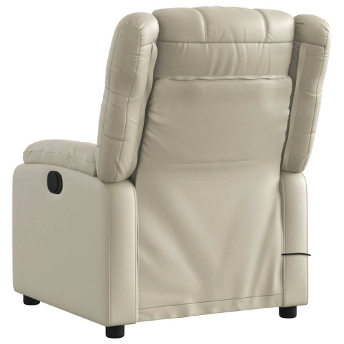 Fauteuil de massage inclinable électrique en similicuir crème de vidaXL