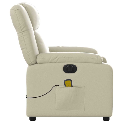 Fauteuil de massage inclinable électrique en similicuir crème de vidaXL