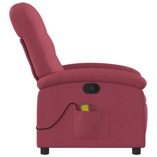 vidaXL Massage Recliner Chair Wine Red Fabric