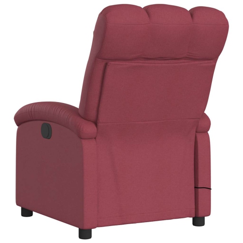 vidaXL Massage Recliner Chair Wine Red Fabric