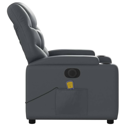 Fauteuil de massage inclinable électrique en similicuir gris vidaXL