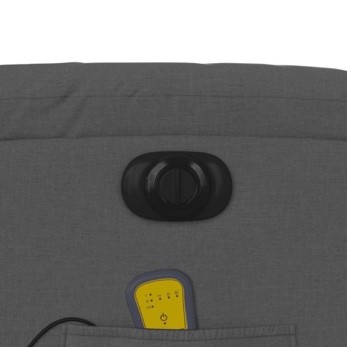 Fauteuil de massage inclinable électrique en tissu gris foncé vidaXL
