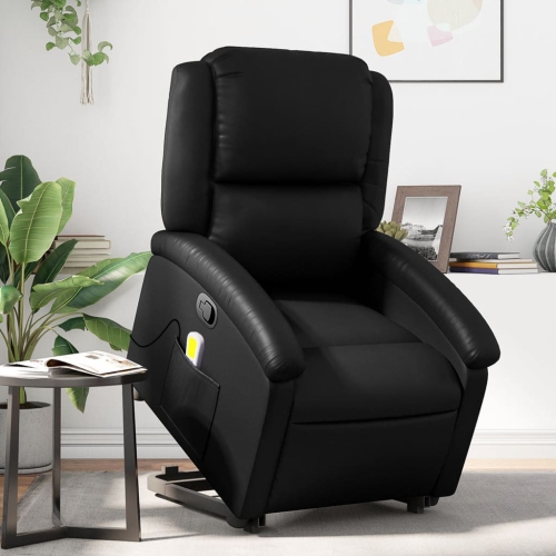 Fauteuil de massage inclinable en similicuir noir VidaXL