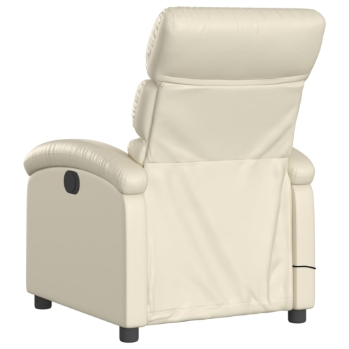 Fauteuil de massage inclinable en similicuir crème de vidaXL