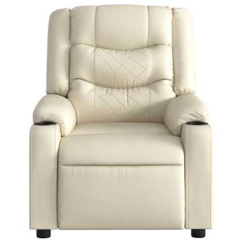 Fauteuil de massage inclinable en similicuir crème de vidaXL