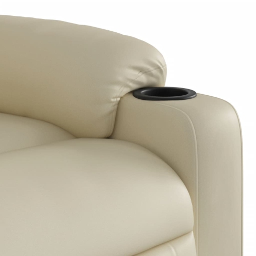Fauteuil de massage inclinable en similicuir crème de vidaXL