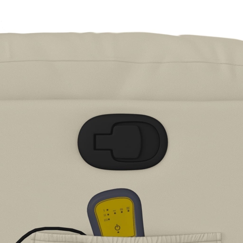 Fauteuil de massage inclinable en similicuir crème de vidaXL