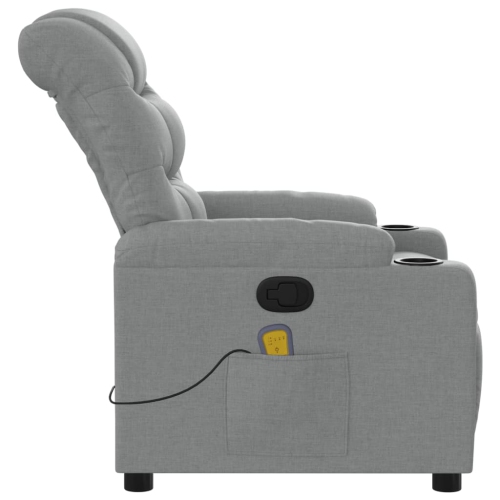 Fauteuil de massage inclinable en tissu gris pâle de vidaXL