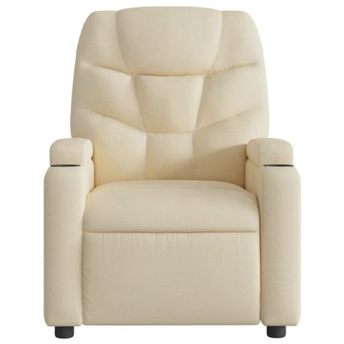 Fauteuil de massage inclinable en tissu crème de vidaXL