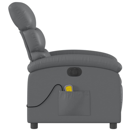 Fauteuil de massage inclinable électrique en similicuir gris vidaXL