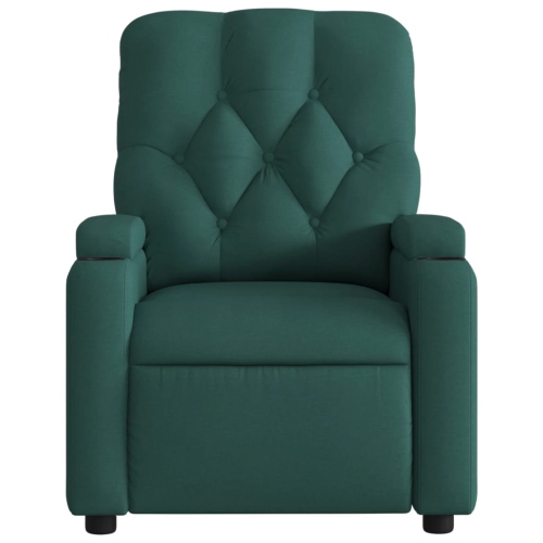 Fauteuil de massage inclinable en tissu vert foncé vidaXL