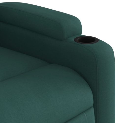 Fauteuil de massage inclinable en tissu vert foncé vidaXL