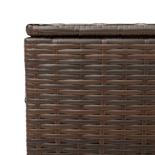 vidaXL Garden Storage Box with Wheels Brown 190L Poly Rattan