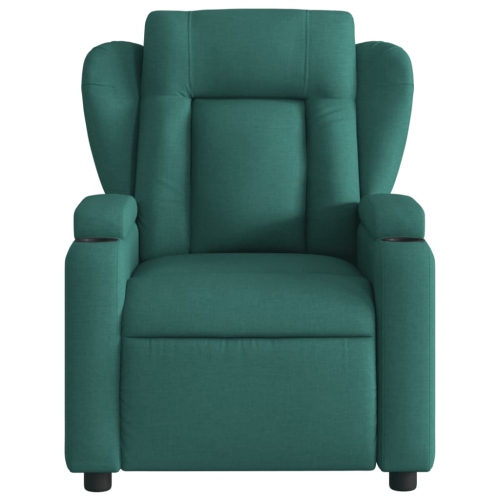 Fauteuil de massage inclinable en tissu vert foncé vidaXL