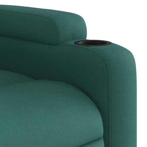 Fauteuil de massage inclinable en tissu vert foncé vidaXL