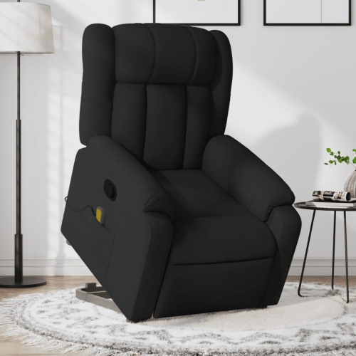 Fauteuil de massage inclinable en tissu noir de vidaXL