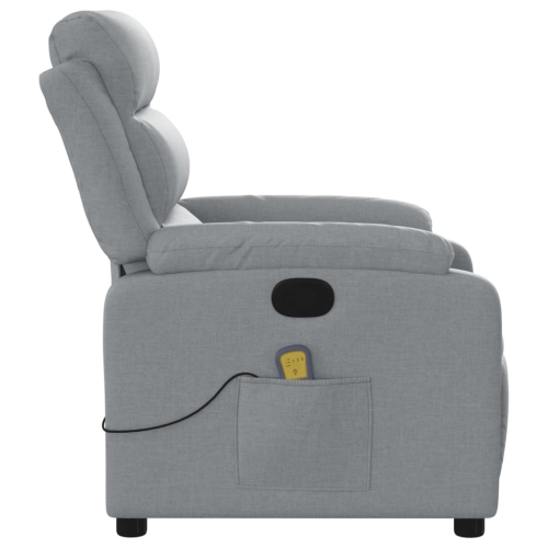 Fauteuil de massage inclinable en tissu gris pâle de vidaXL