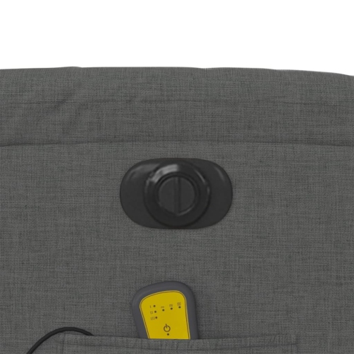 Fauteuil de massage inclinable électrique en tissu gris foncé vidaXL