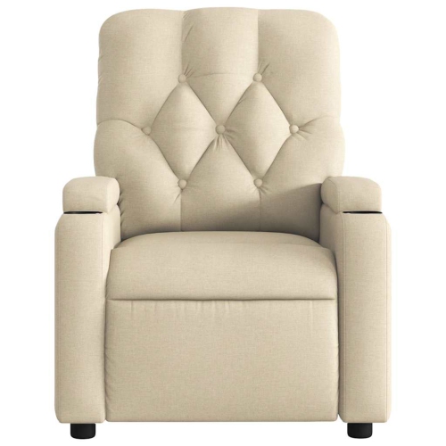 vidaXL Electric Massage Recliner Chair Cream Fabric