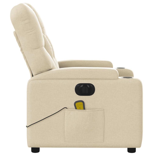 vidaXL Electric Massage Recliner Chair Cream Fabric