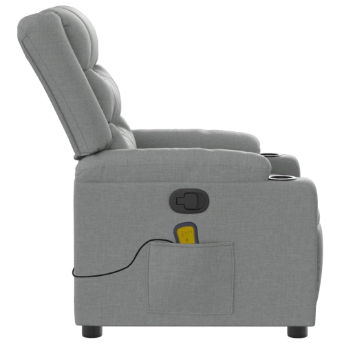Fauteuil de massage inclinable en tissu gris pâle de vidaXL
