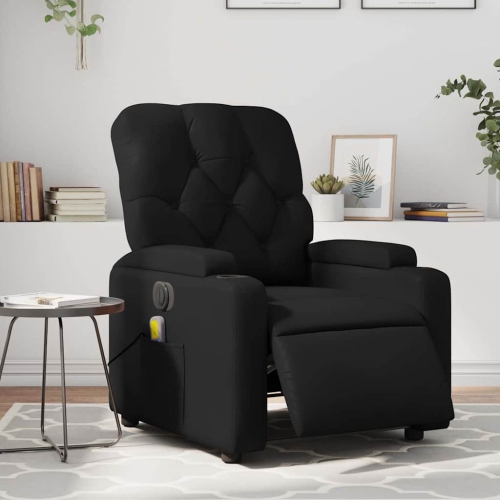 Fauteuil de massage inclinable électrique en similicuir noir vidaXL
