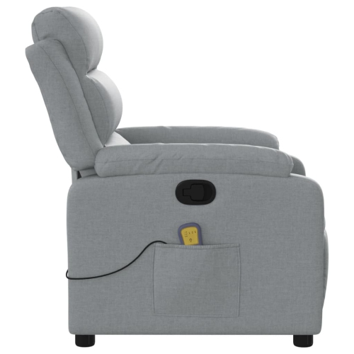 Fauteuil de massage inclinable en tissu gris pâle de vidaXL