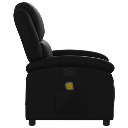 Fauteuil de massage inclinable en similicuir noir vidaXL