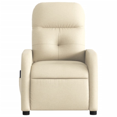 vidaXL Massage Recliner Chair Cream Fabric