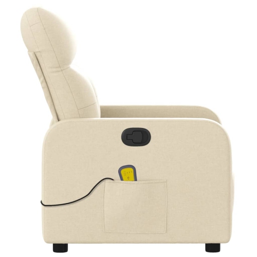 vidaXL Massage Recliner Chair Cream Fabric