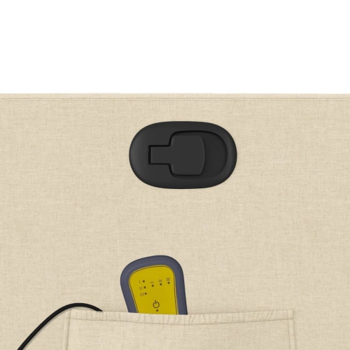 vidaXL Massage Recliner Chair Cream Fabric