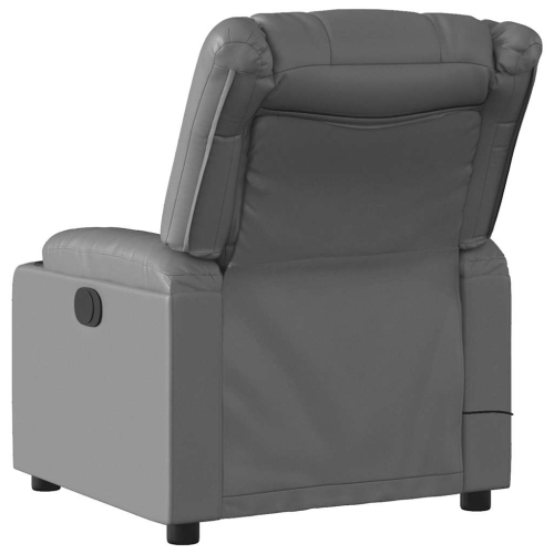Fauteuil de massage inclinable électrique en similicuir gris vidaXL
