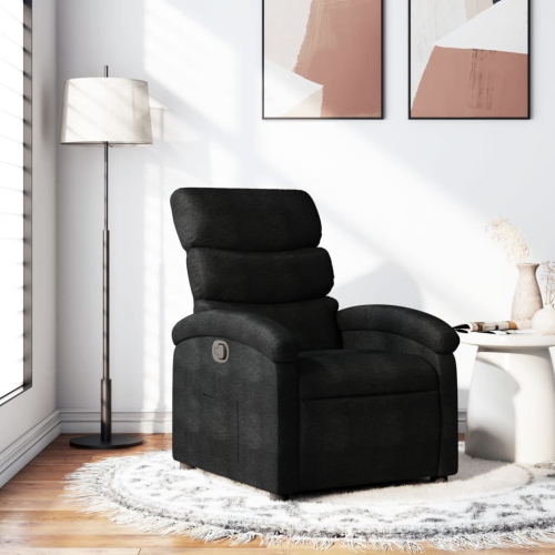 Fauteuil inclinable en tissu noir vidaXL
