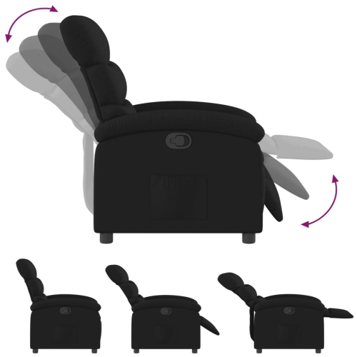 Fauteuil inclinable en tissu noir vidaXL