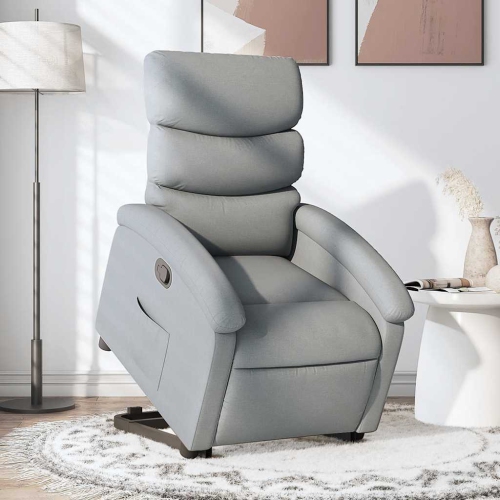 Fauteuil inclinable en tissu gris pâle VidaXL