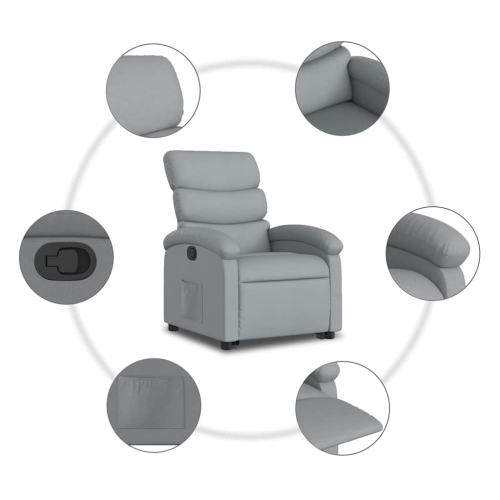 Fauteuil inclinable en tissu gris pâle VidaXL